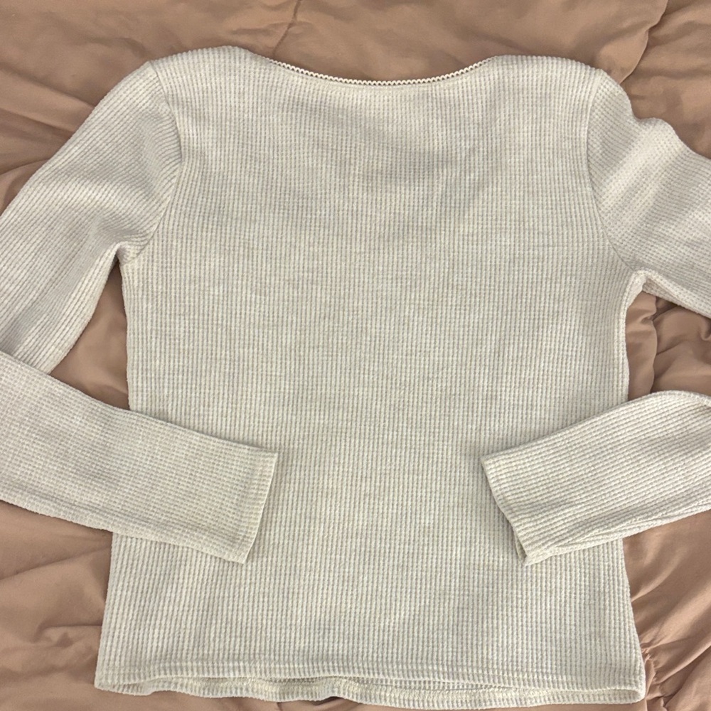 Aerie lace trim waffle long sleeve - Picture 5 of 5